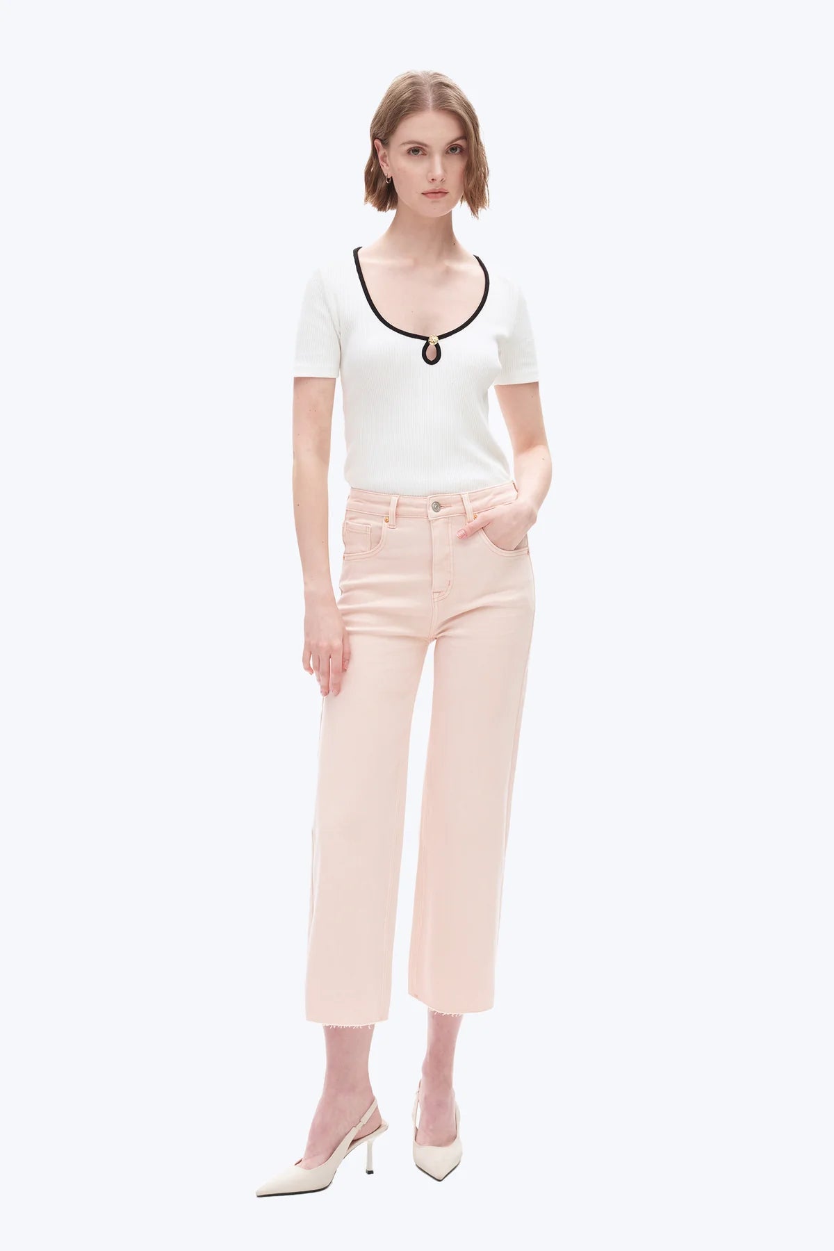 High Rise Wide Leg - Pale Dogwood - Elle Maxine