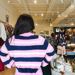 Himalayen Stripe Fuzzy Sweater - Elle Maxine