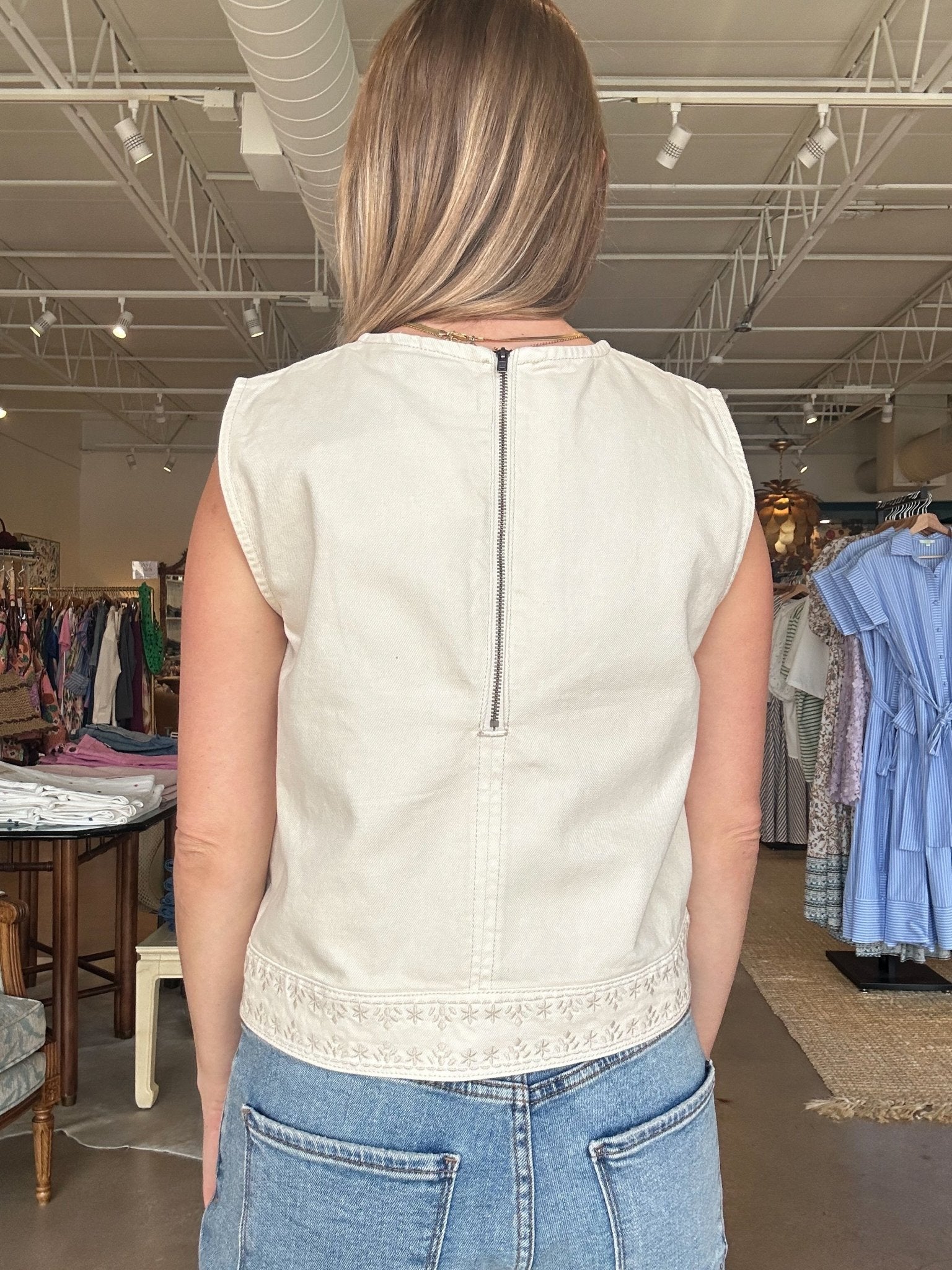 Holly Sleeveless Blouse - Birch - Elle Maxine
