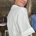 Iman Short Sleeve Top - Cloud Dancer - Elle Maxine