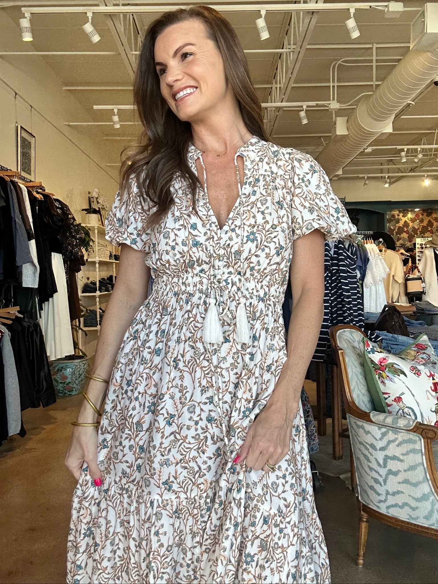 India Maxi Dress - Blue Whimsy - Elle Maxine