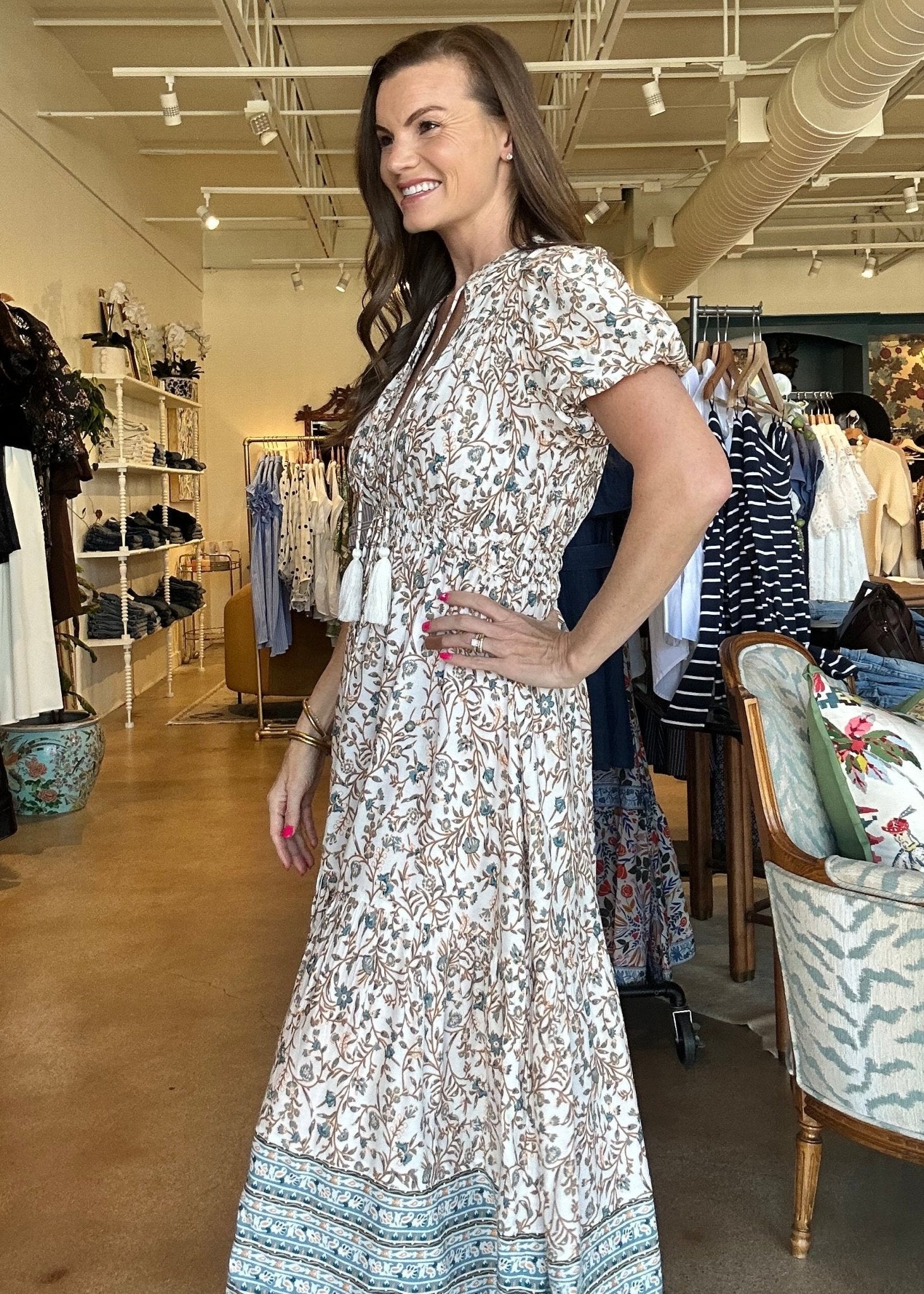 India Maxi Dress - Blue Whimsy - Elle Maxine