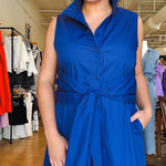 India Tie Front Maxi Dress - Navy - Elle Maxine