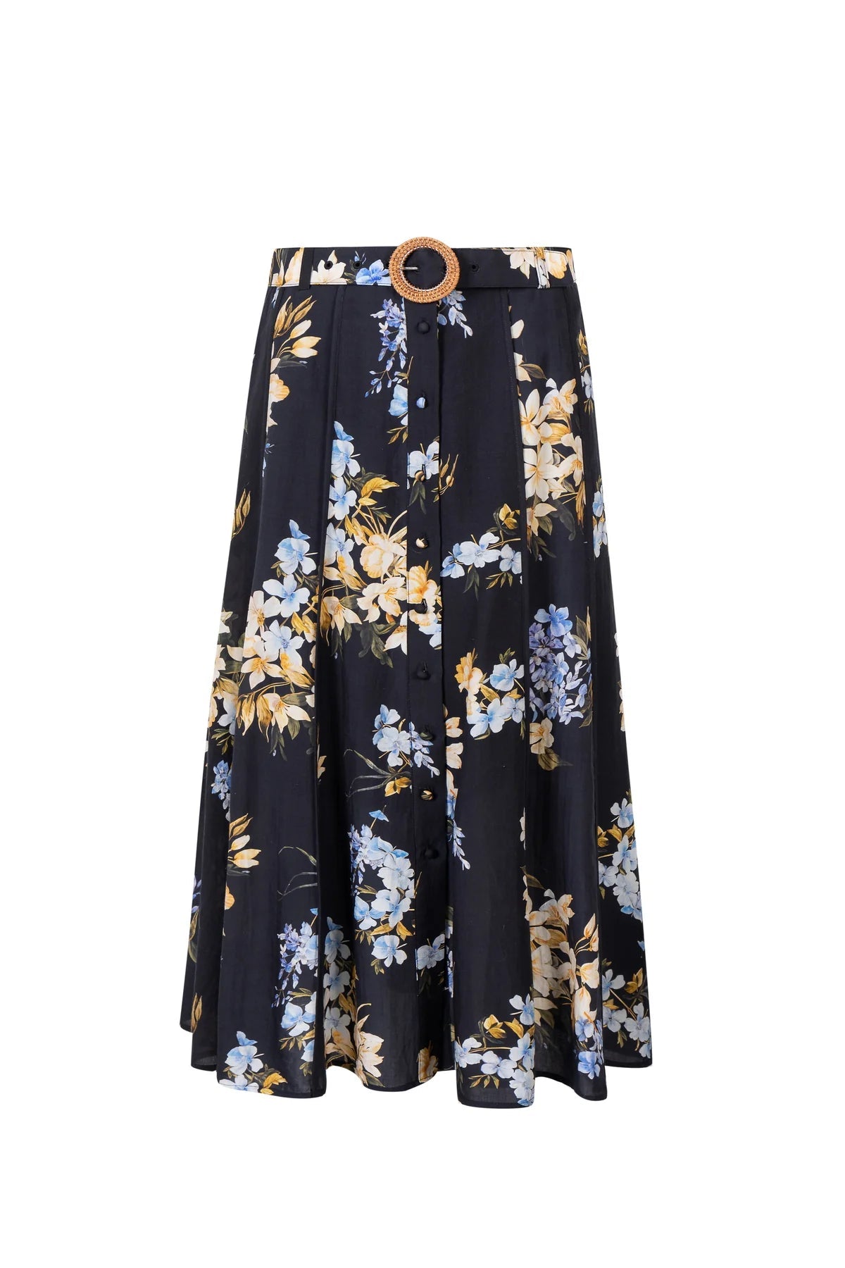 Ines Floral Belted Skirt - Elle Maxine