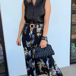 Ines Floral Belted Skirt - Elle Maxine