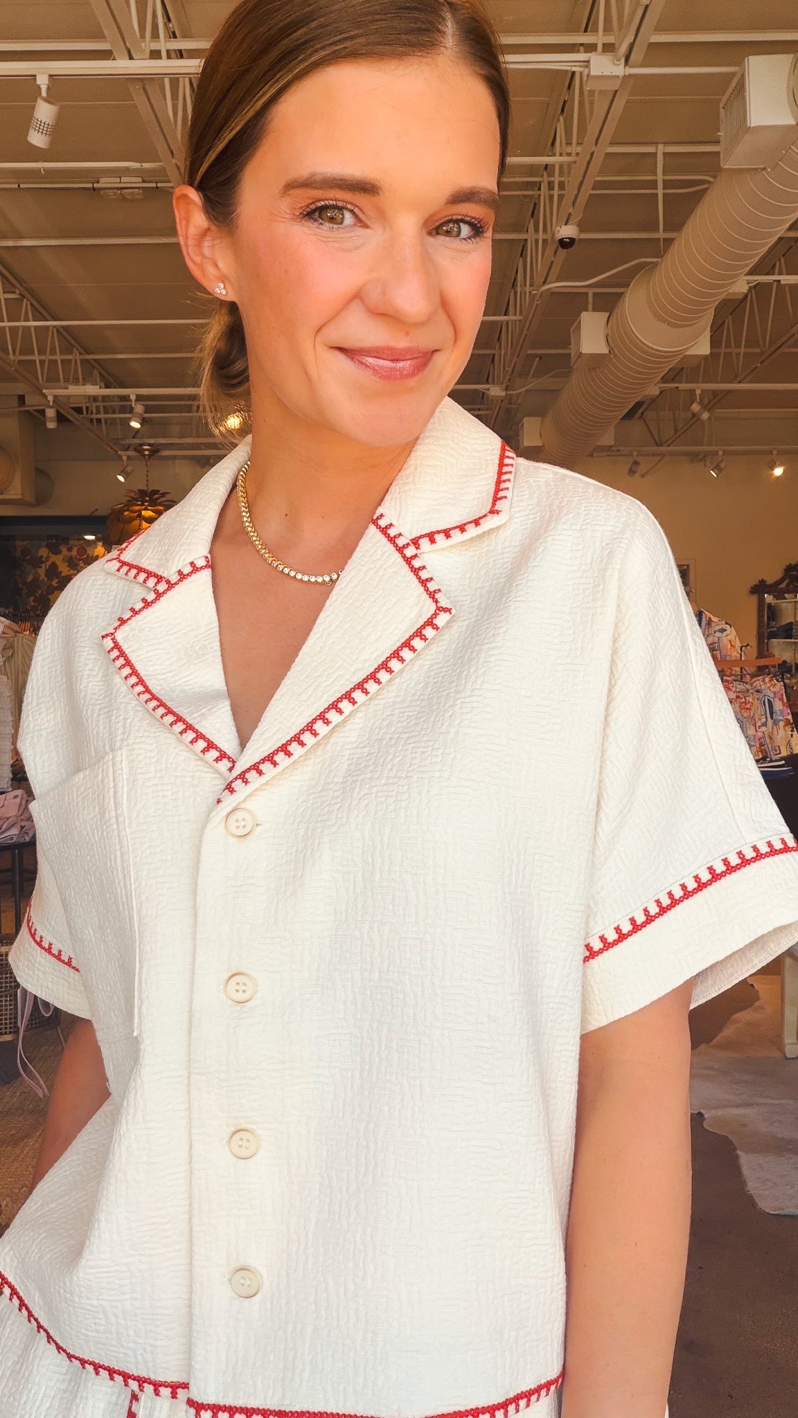 Isalya Blanket Stitch Top - Elle Maxine