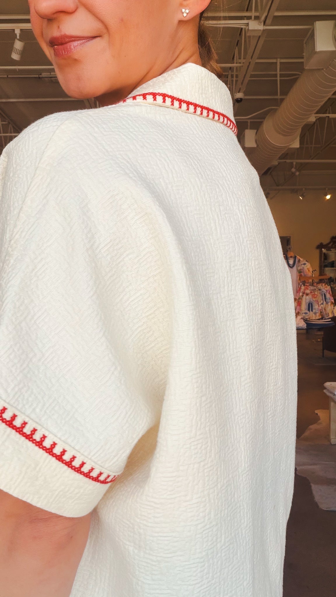 Isalya Blanket Stitch Top - Elle Maxine