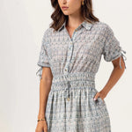 Isana Dress - Damask Skywash - Elle Maxine