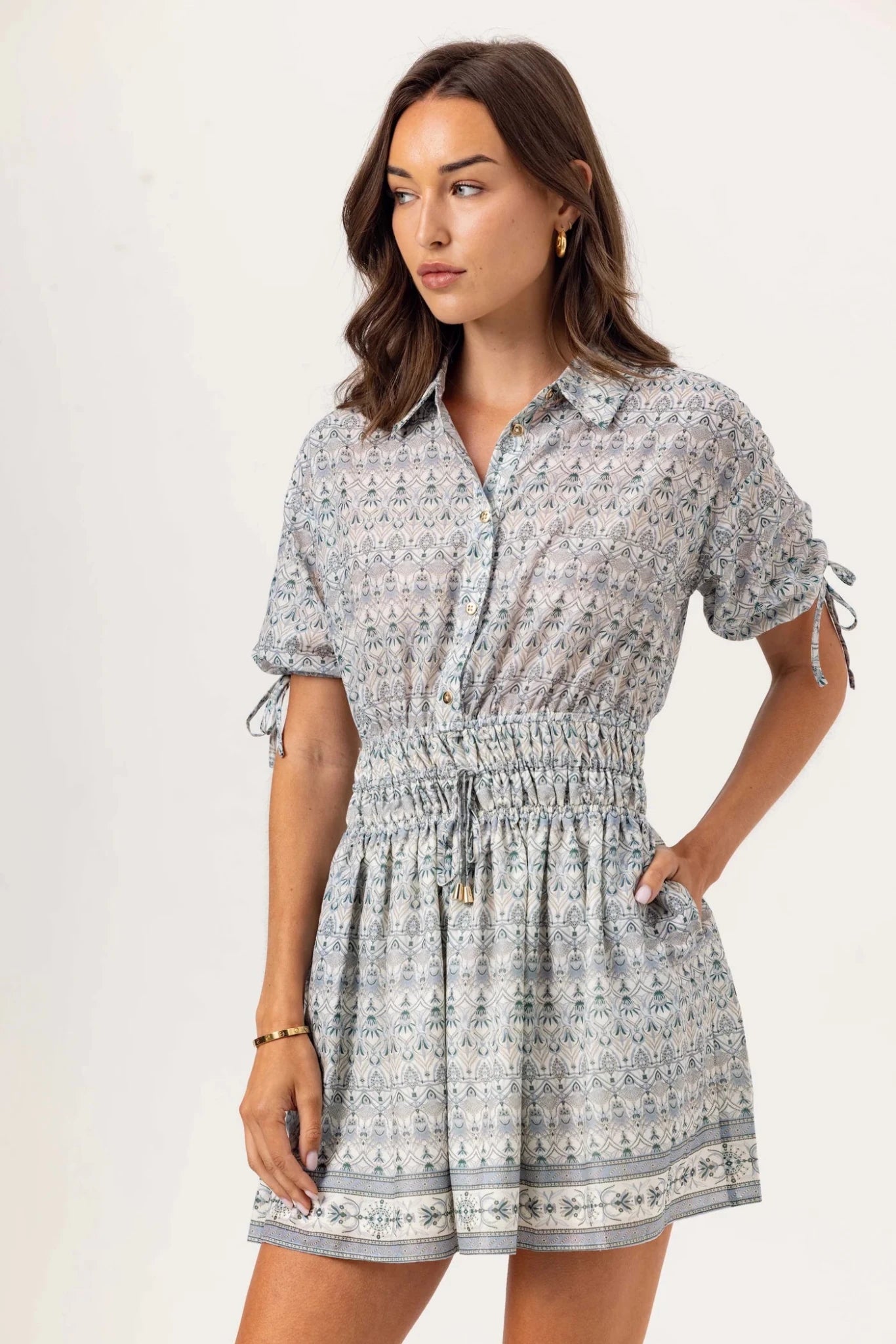 Isana Dress - Damask Skywash - Elle Maxine