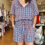 Isla Blouse - Omari Hibiscus - Elle Maxine