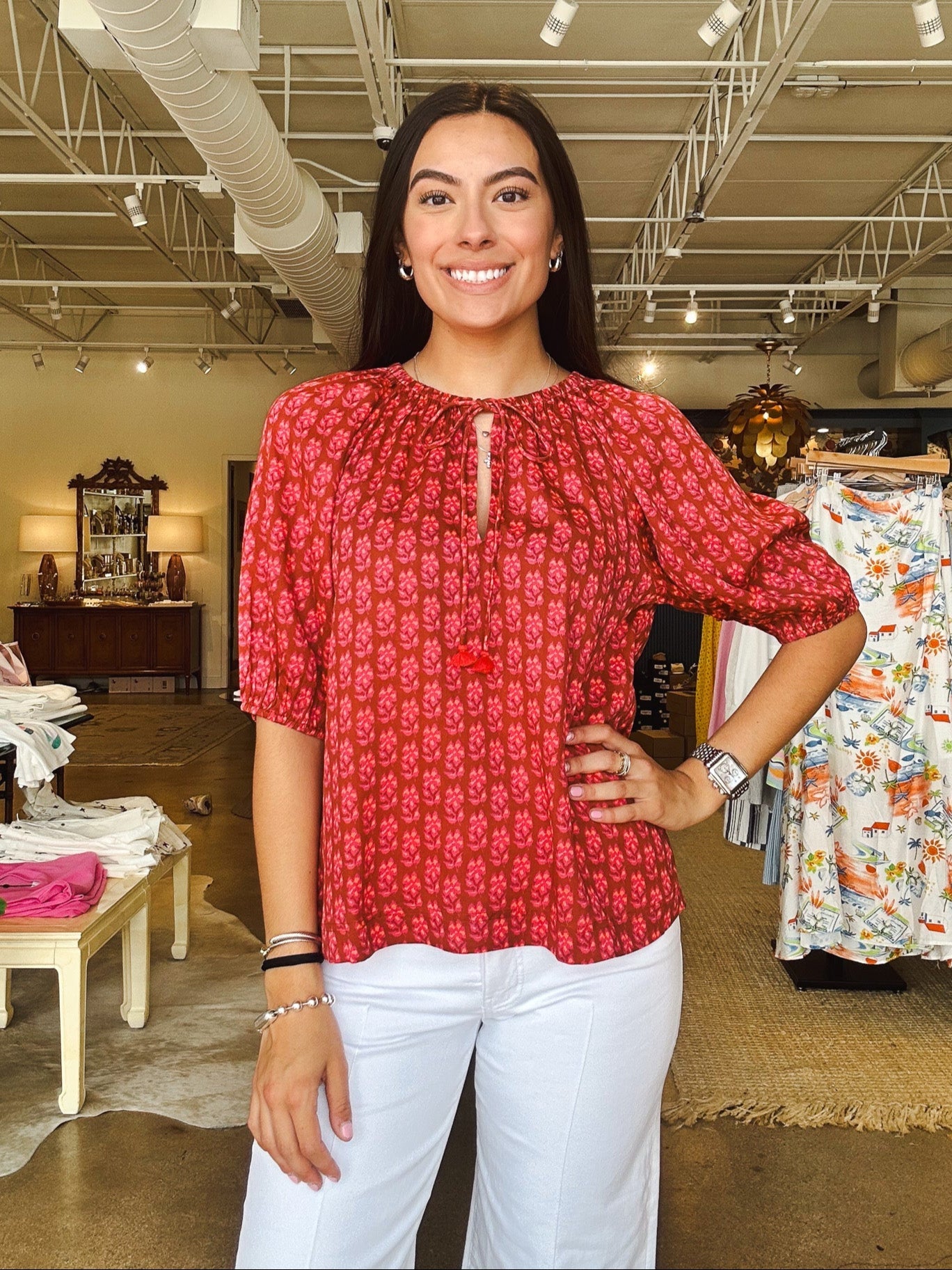 Isla Blouse - Punch - Elle Maxine