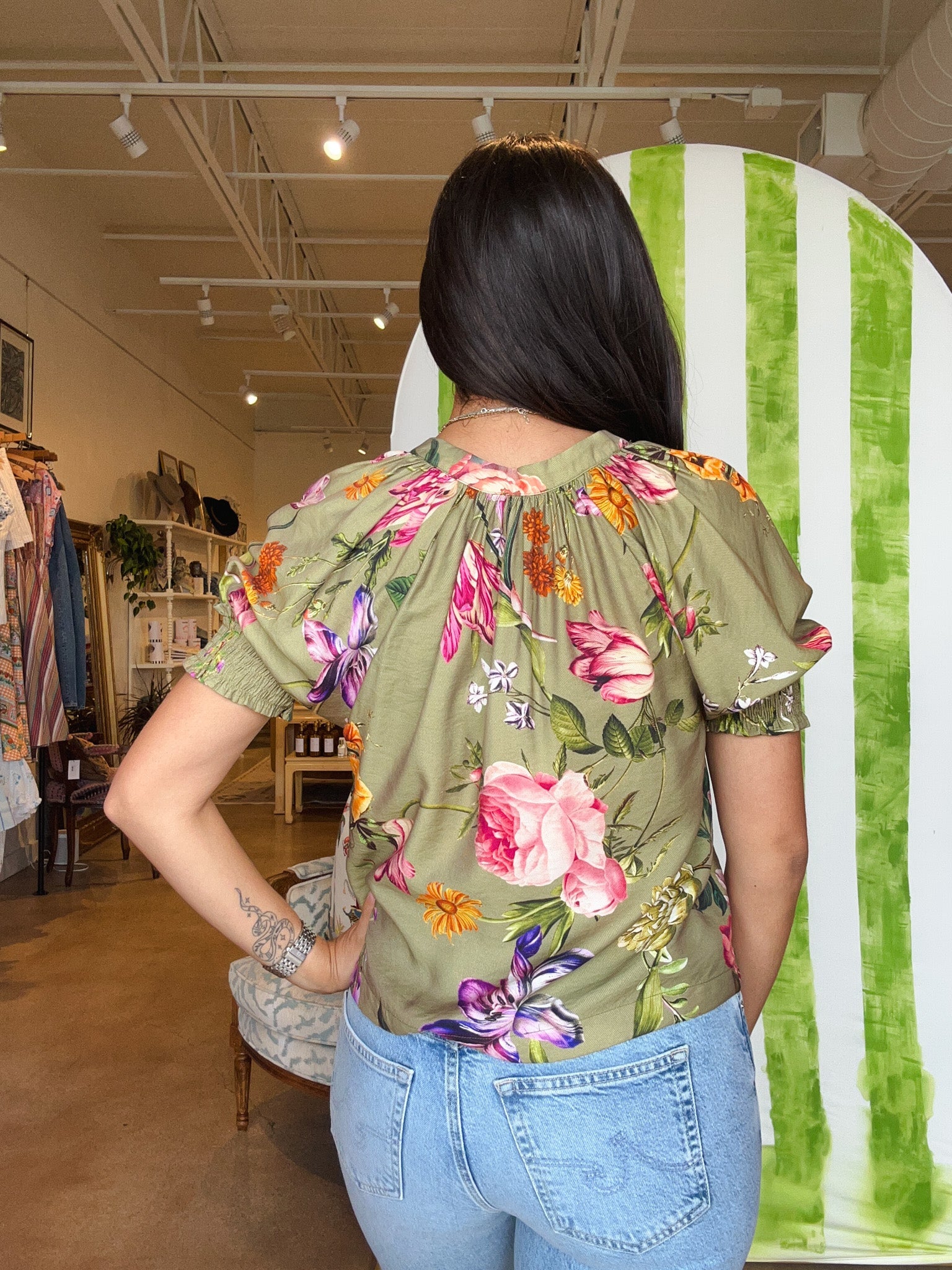 Isla Floral Puff Sleeve Top - Elle Maxine