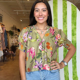 Isla Floral Puff Sleeve Top - Elle Maxine