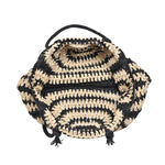 Isla Straw Beach Tote - Black/Natural - Elle Maxine