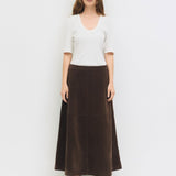 Izzy Scoop Neck Tee - White - Elle Maxine