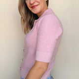 Jackie Short Sleeve Collared Sweater - Elle Maxine