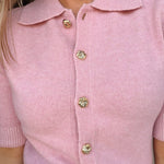Jackie Short Sleeve Collared Sweater - Elle Maxine