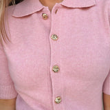 Jackie Short Sleeve Collared Sweater - Elle Maxine