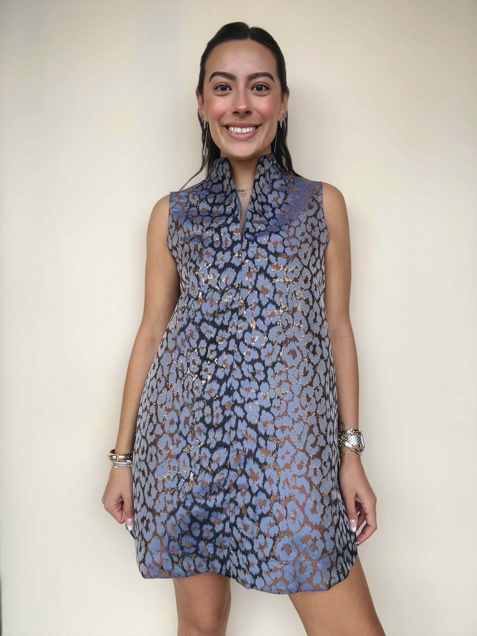 Jacqueline Stand Collar Dress - Elle Maxine