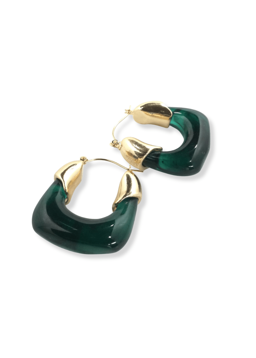 Jade Resin Hoop Earrings - Elle Maxine