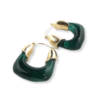 Jade Resin Hoop Earrings - Elle Maxine