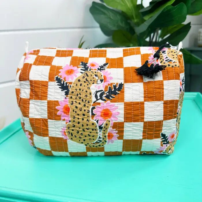Jaguar Check Cosmetic Bag - Elle Maxine