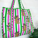 Jaguar Stripe Quilted Tote - Elle Maxine