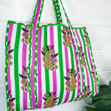 Jaguar Stripe Quilted Tote - Elle Maxine