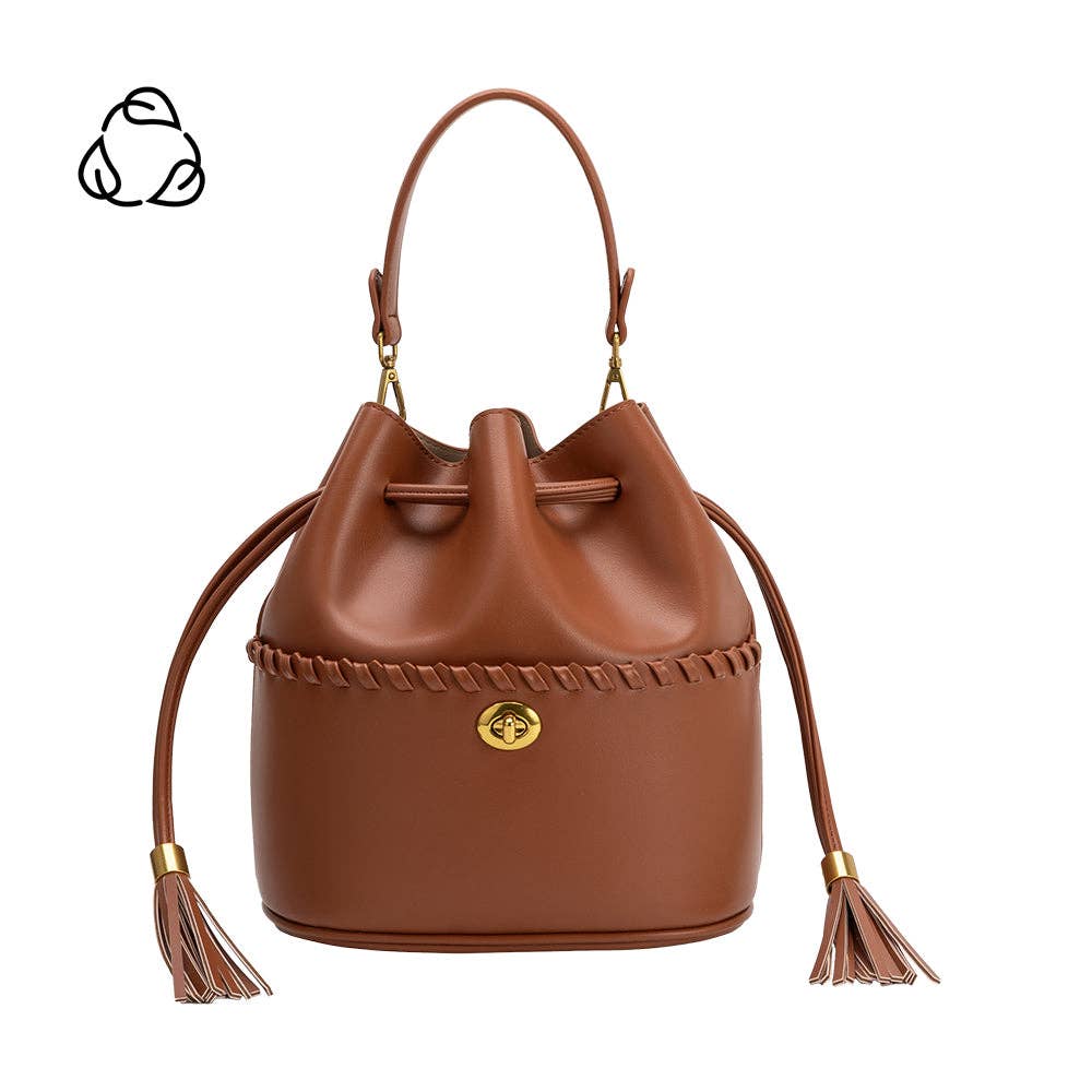 Janae Top Handle Bucket Bag - Saddle - Elle Maxine