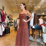 Jane Crochet Midi Dress - Brown - Elle Maxine