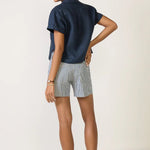 Jane High Rise Short - Navy Stripe - Elle Maxine