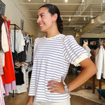 Jane Stripe Puff Sleeve Top - Elle Maxine