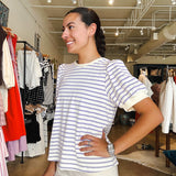 Jane Stripe Puff Sleeve Top - Elle Maxine