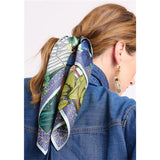 Jardin Blue Mini Scarf - Elle Maxine