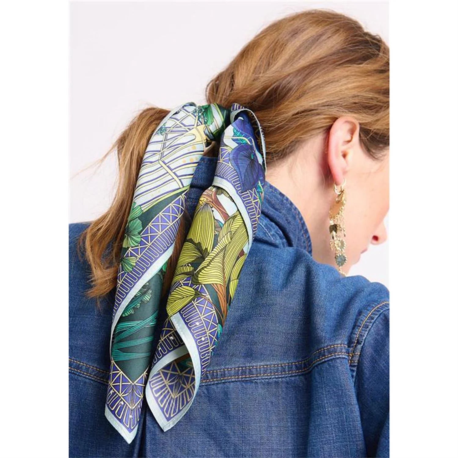 Jardin Blue Mini Scarf - Elle Maxine
