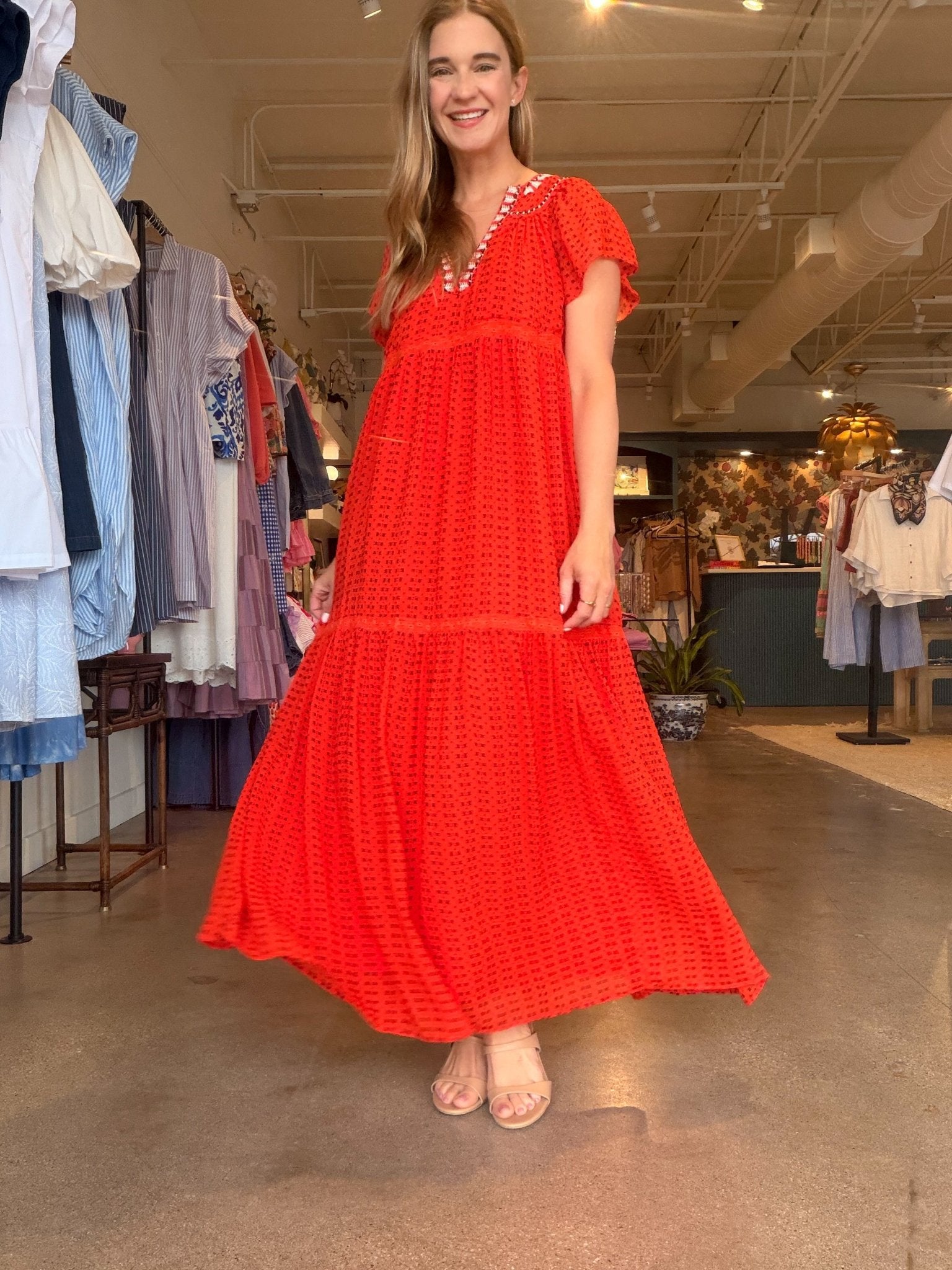 Jasper Maxi Dress - Orange - Elle Maxine