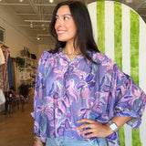 Jenna Floral Button Down Top - Elle Maxine