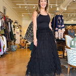 Jenny Tiered Skirt - Black - Elle Maxine