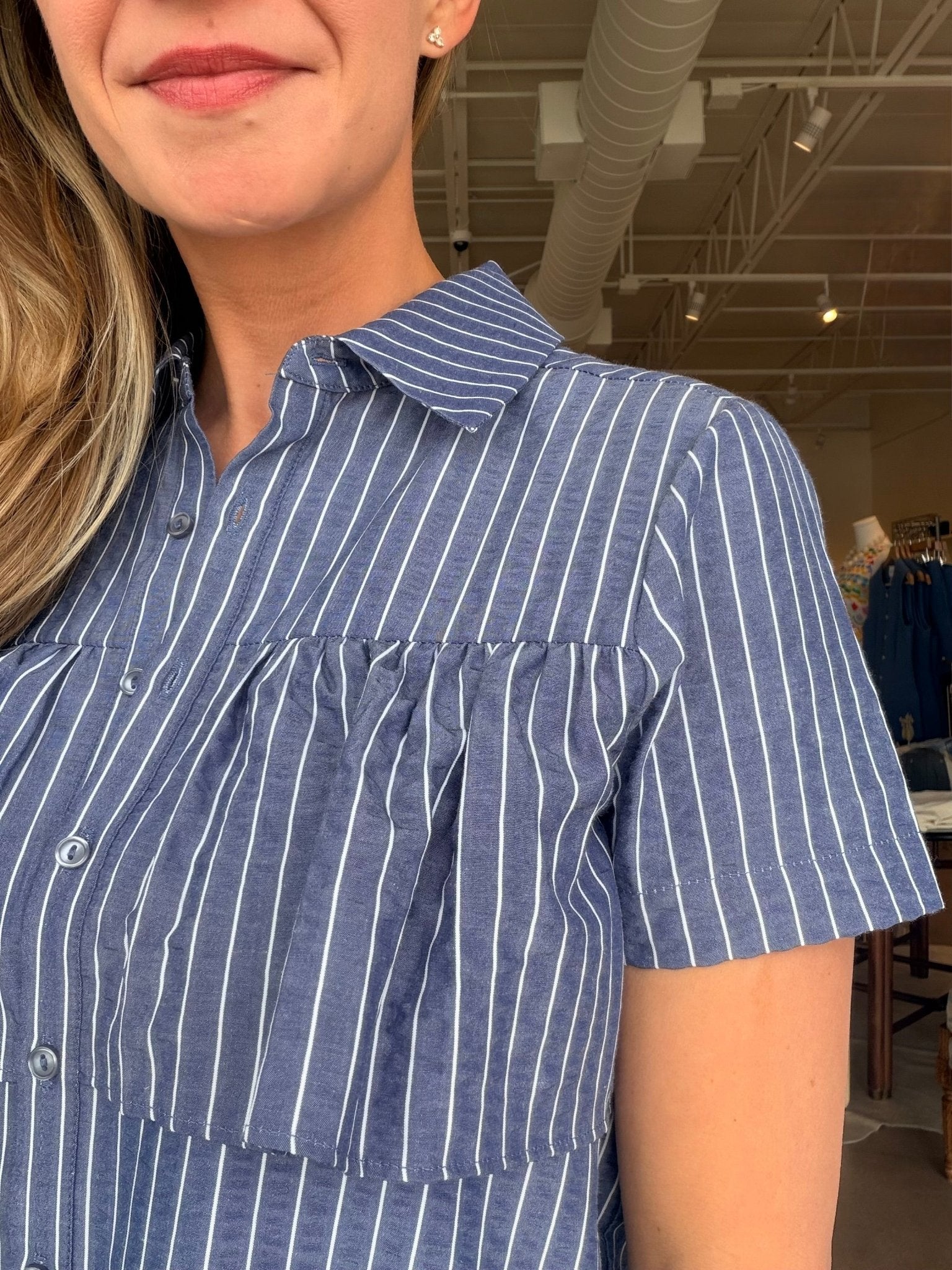 Jillian Layer Stripe Blouse - Elle Maxine