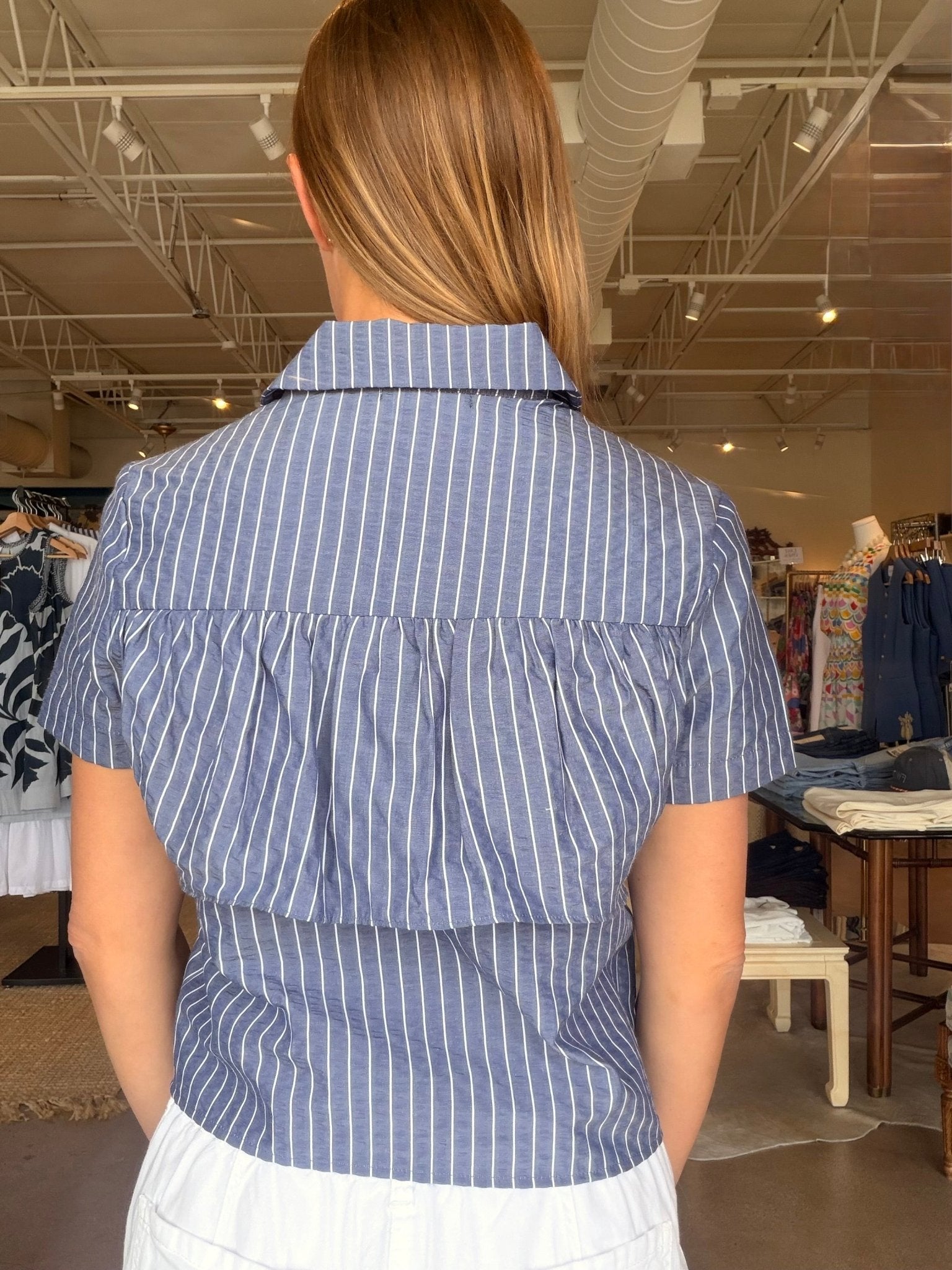 Jillian Layer Stripe Blouse - Elle Maxine