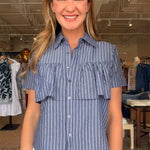 Jillian Layer Stripe Blouse - Elle Maxine