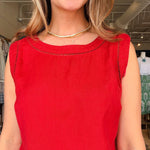 Joanne Sleeveless Top - Tomato - Elle Maxine