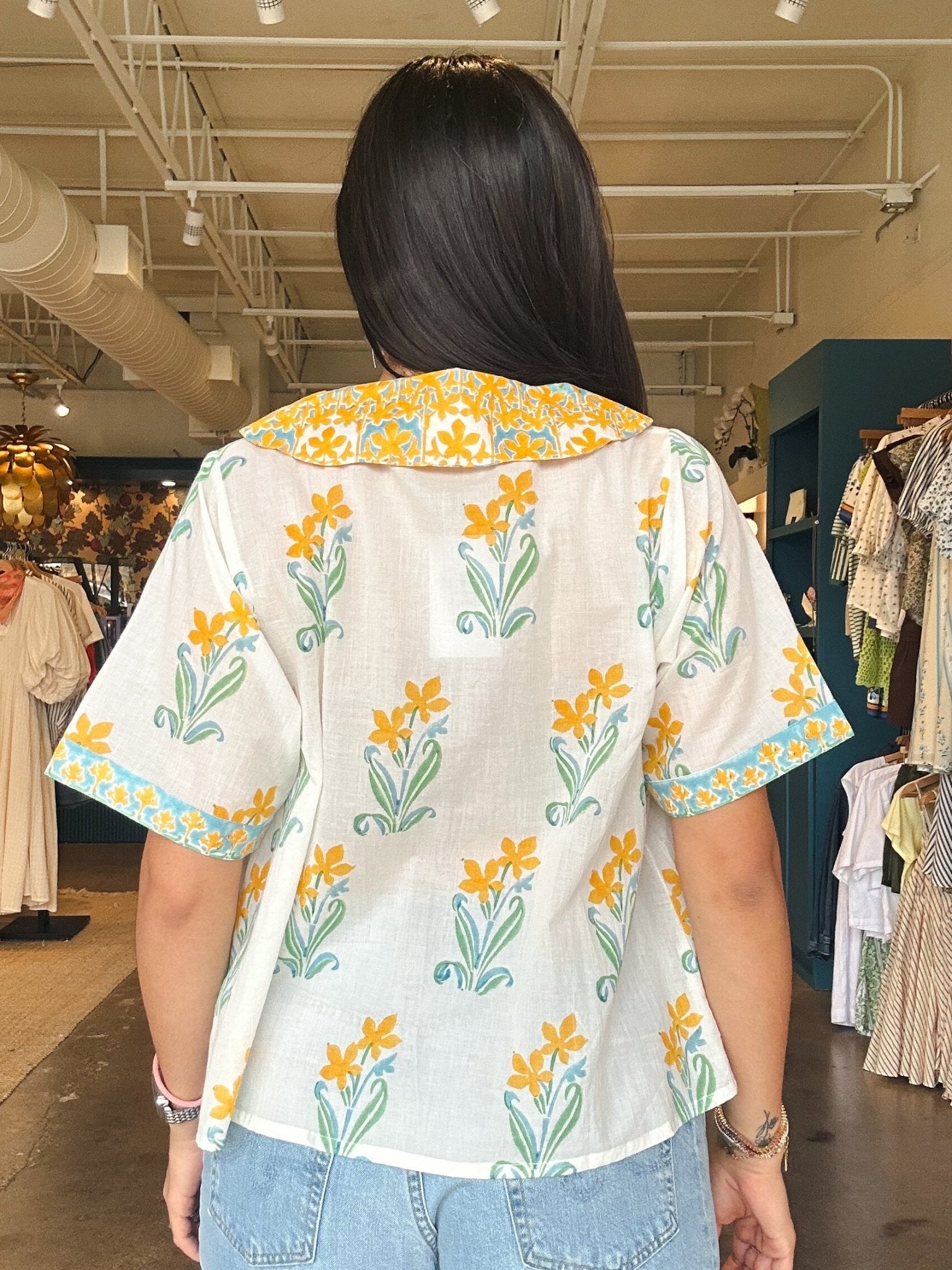 Jolene Collared Floral Top - Elle Maxine