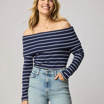 Josie Off Shoulder Stripe Top - Elle Maxine