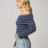 Josie Off Shoulder Stripe Top - Elle Maxine