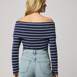 Josie Off Shoulder Stripe Top - Elle Maxine