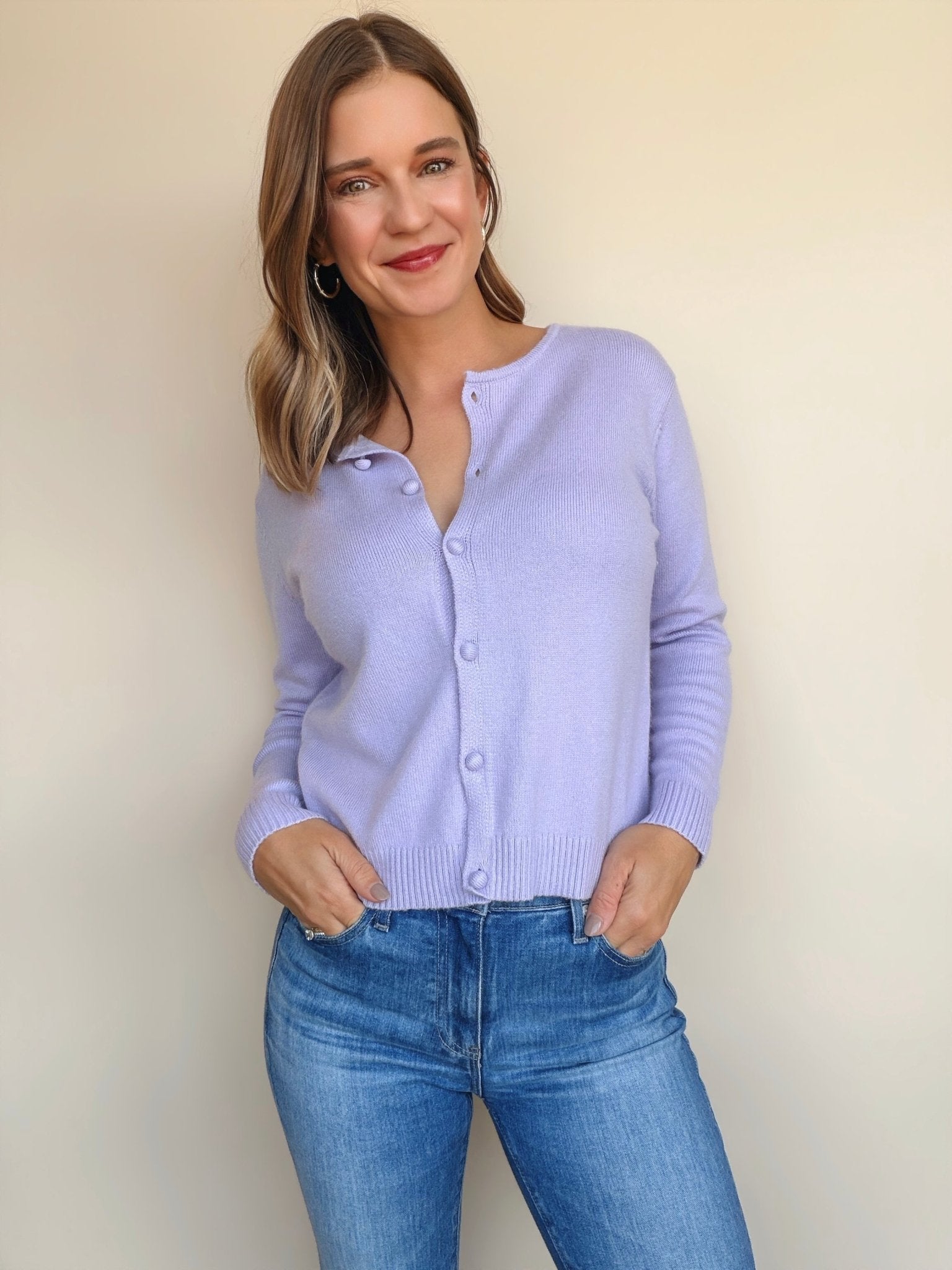 Judd Lavender Cardigan - Elle Maxine
