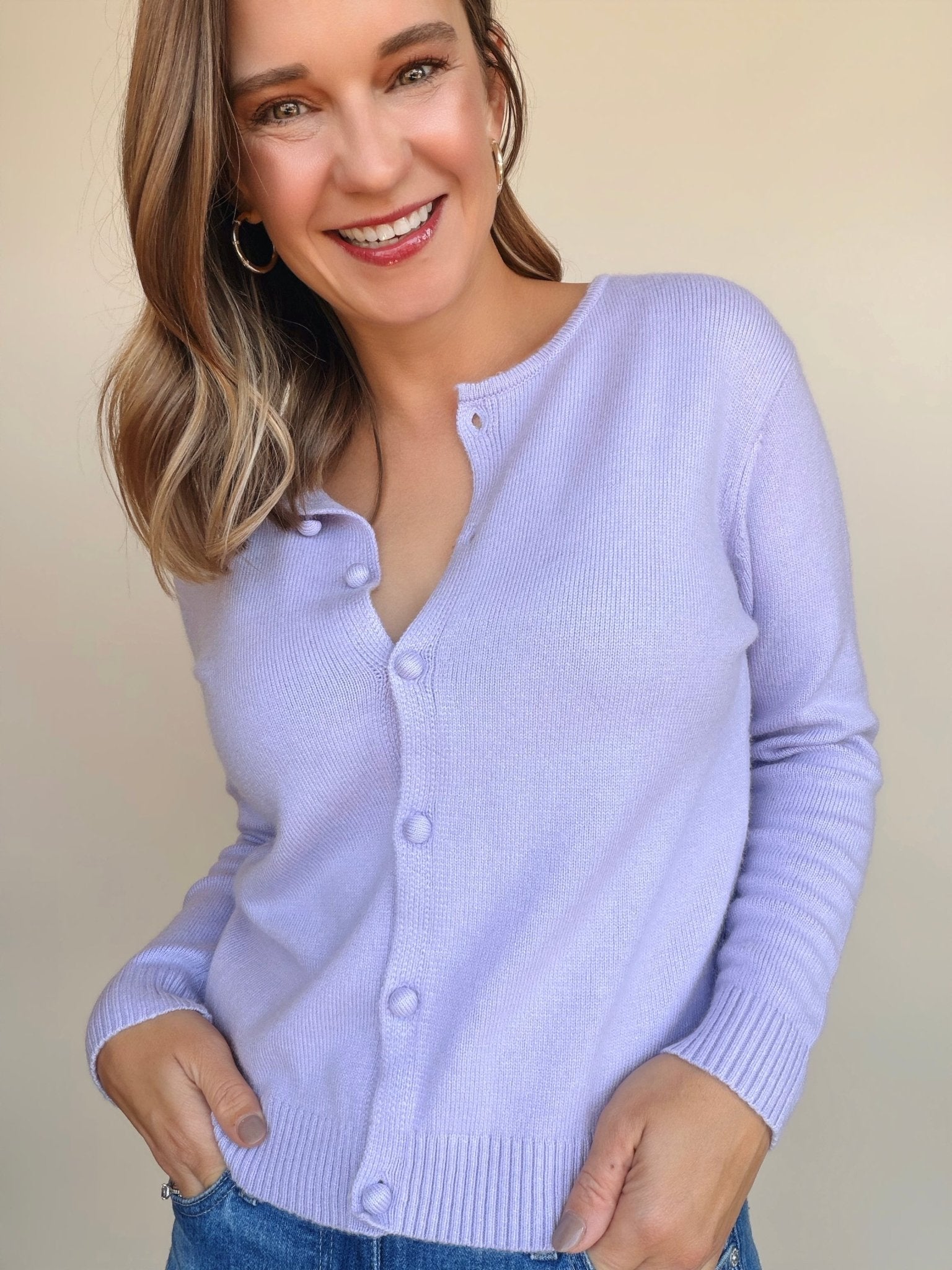 Judd Lavender Cardigan - Elle Maxine