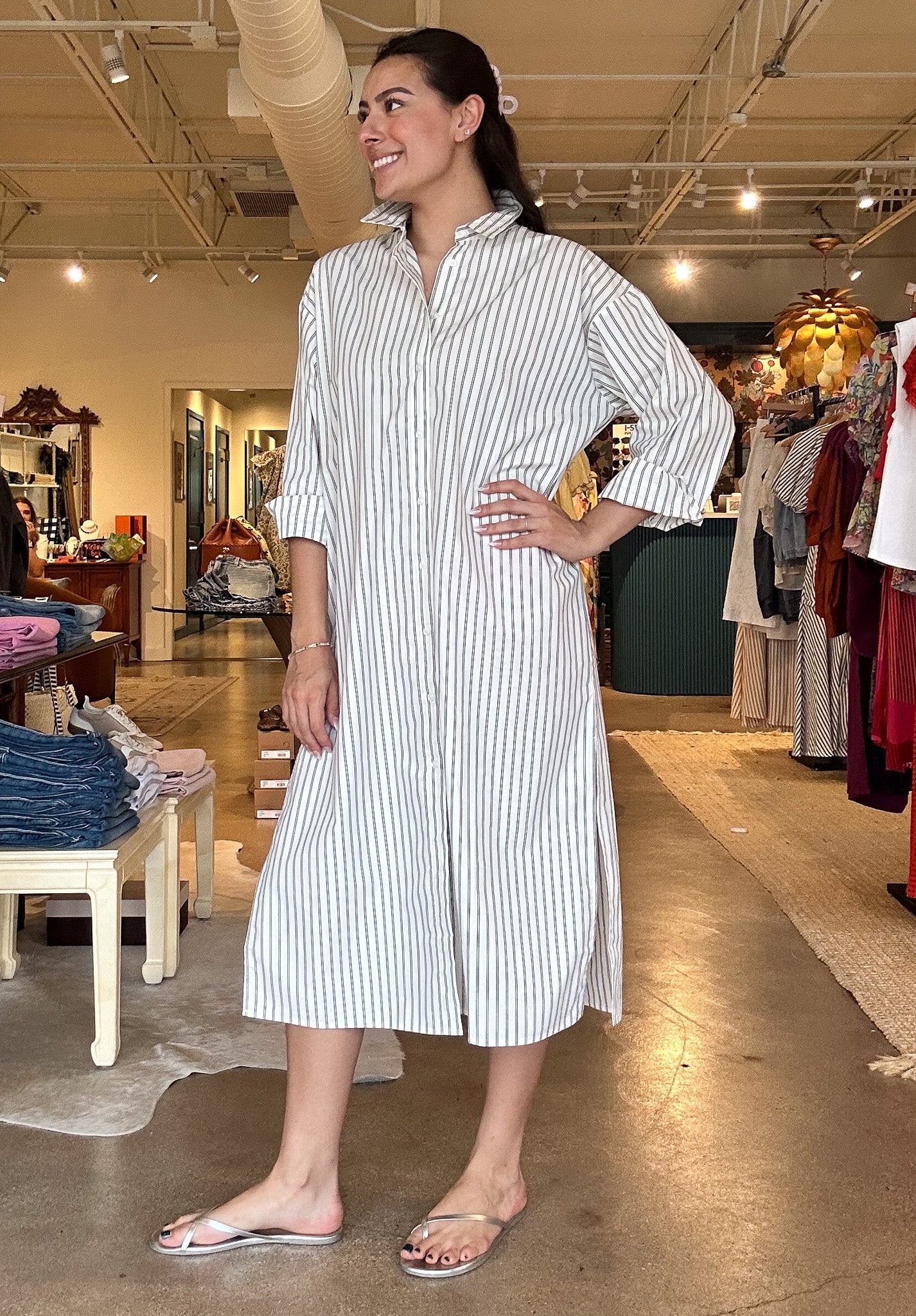 Jule Long Sleeve Dress - Ivory - Elle Maxine