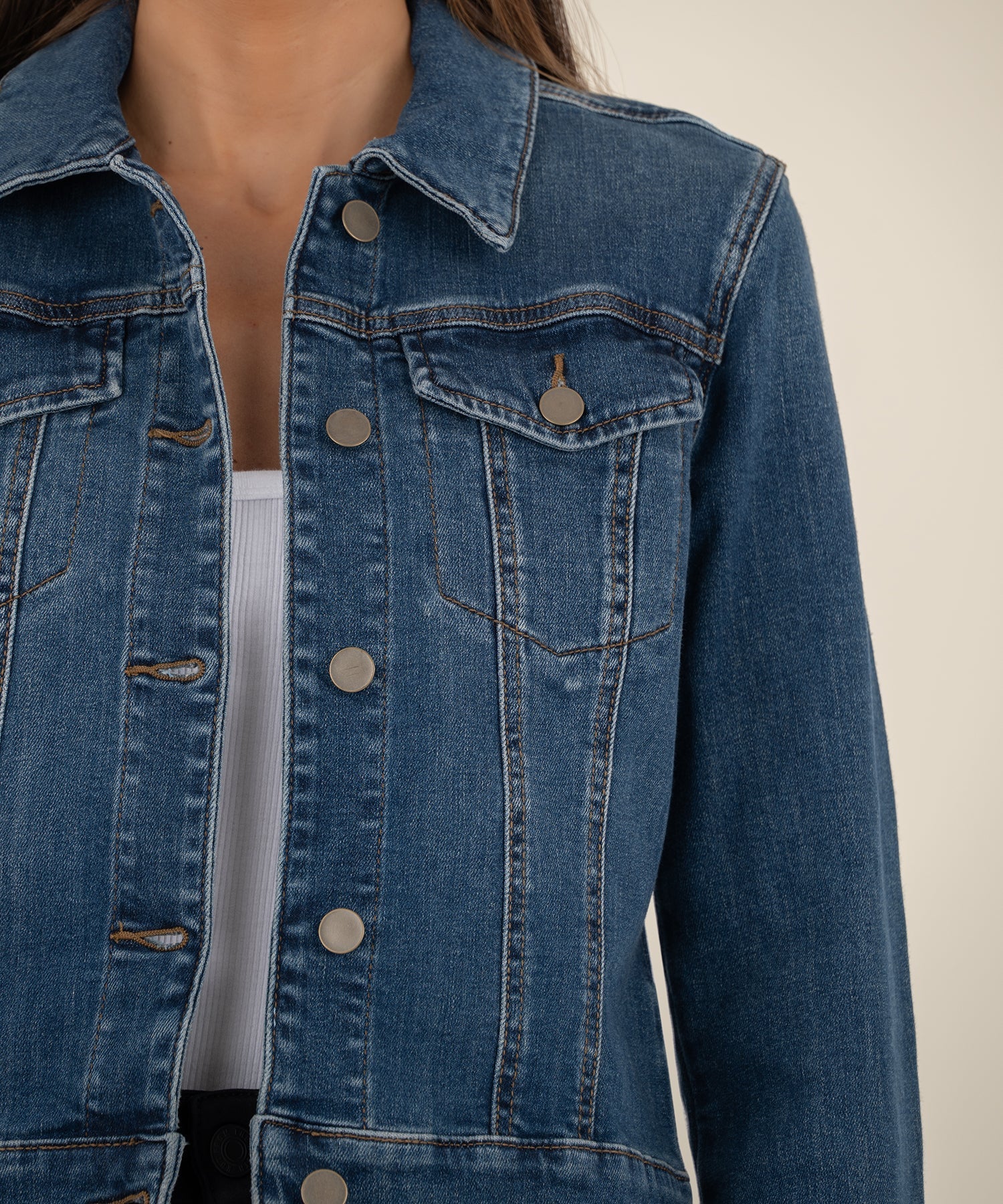 Julia Crop Denim Jacket - Elle Maxine